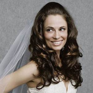 Wedding Hairstyles Curly Down with Veil