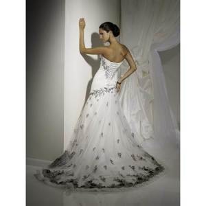 Corset Wedding Dresses Black and White for Cheap