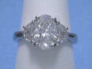 Oval Engagement Ring on Hand
