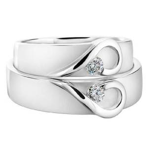 Two Plain Wedding Rings with Solitaire 2013