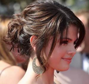 Updos for Long Hair with Bangs Selena