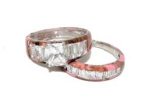 Pink Camo Diamond Ring Set