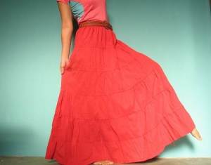 Red Maxi Skirts for Women
