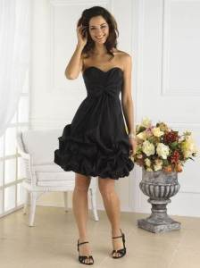 Black Puffy Short Dress 2013