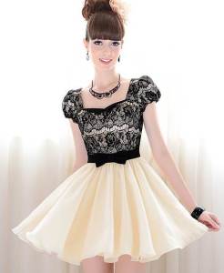 Black Puffy Short Dress Samples