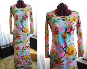 Floral Maxi Long Sleeved Dress Colorful