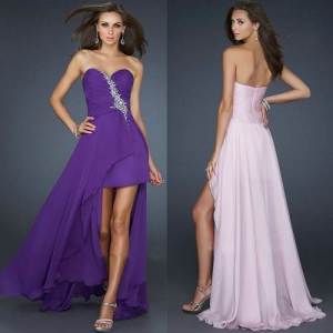 Purple Long Short Dresses 2013