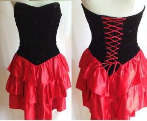 Red Corset Style Dress Black