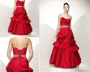 Red Corset Style Dress Long