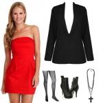 Strapless Red Dress Casual