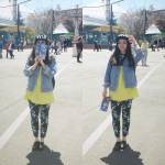 Yellow dress with Jean Jacket Designs
