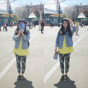 Yellow dress with Jean Jacket Designs