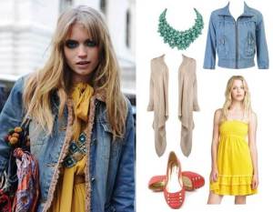 Yellow dress with Jean Jacket Ideas