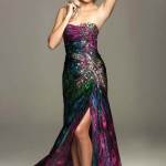 Peacock Print Prom Dress Images