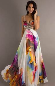 Printed Prom Dress Models