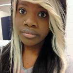 Black Hair with Blonde Bangs and Tips