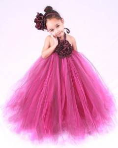 Hot Pink Flower Girl Dresses with Sleeves